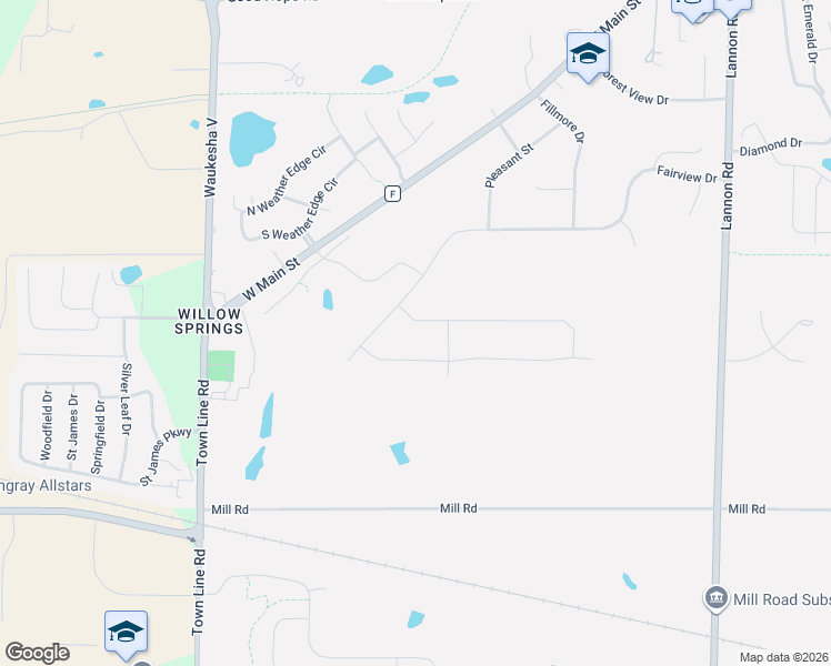 map of restaurants, bars, coffee shops, grocery stores, and more near 21153 Fairview Drive in Menomonee Falls