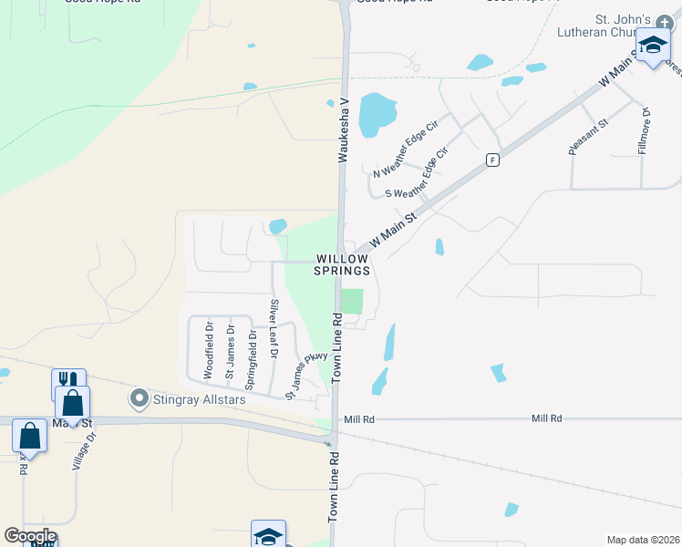 map of restaurants, bars, coffee shops, grocery stores, and more near in Willow Springs