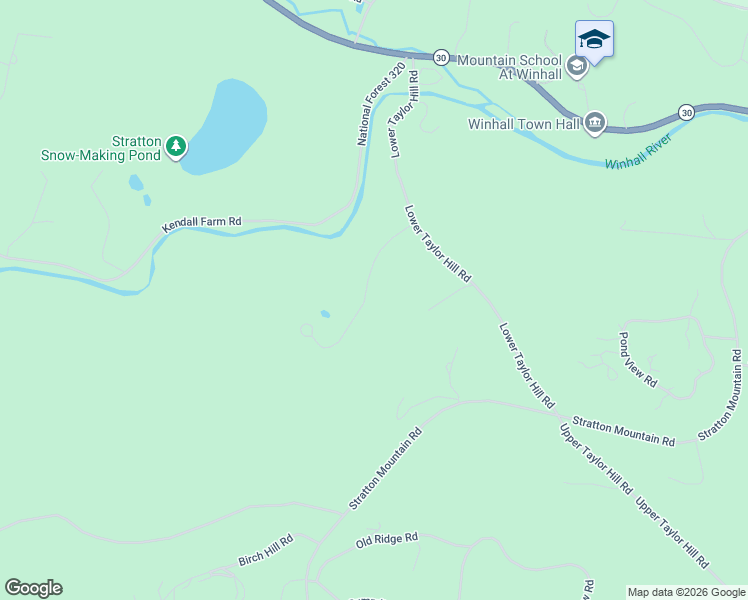 map of restaurants, bars, coffee shops, grocery stores, and more near 33 Stone Lodge Road in Winhall