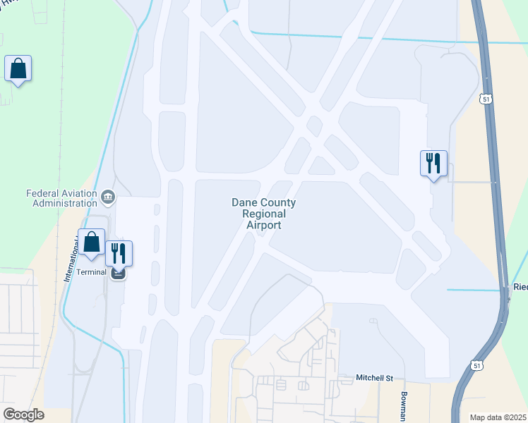 map of restaurants, bars, coffee shops, grocery stores, and more near 4000 International Lane in Madison