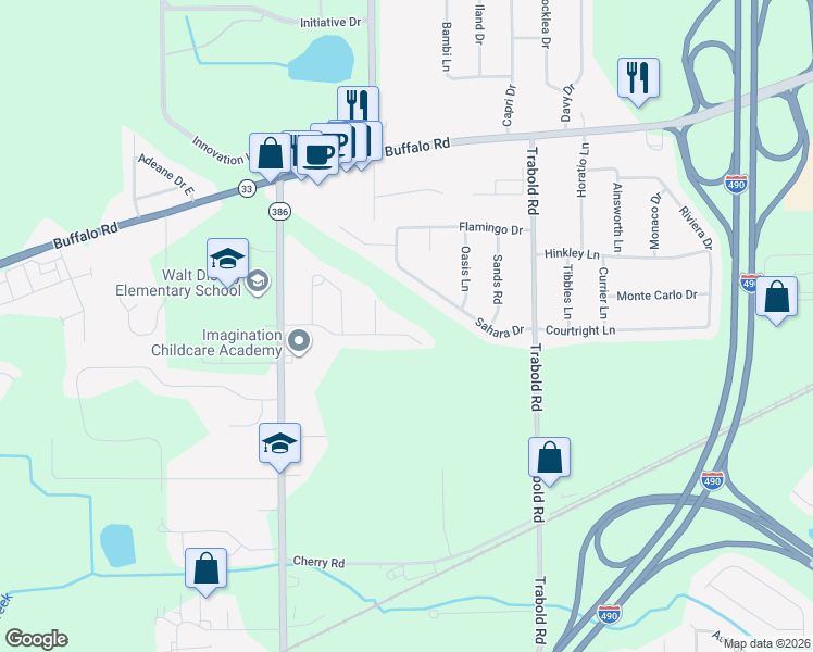 map of restaurants, bars, coffee shops, grocery stores, and more near 28 Marlands Road in Rochester