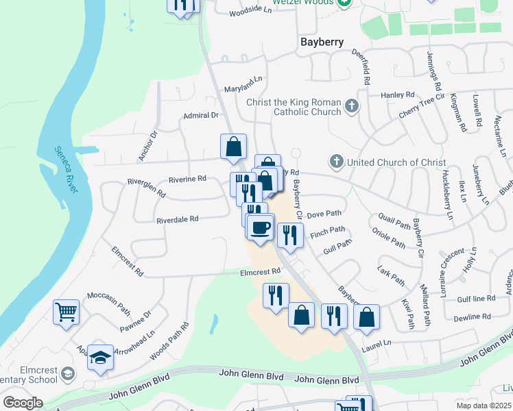 map of restaurants, bars, coffee shops, grocery stores, and more near in Liverpool