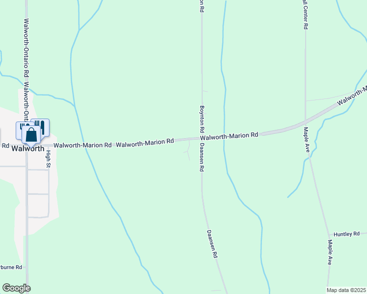 map of restaurants, bars, coffee shops, grocery stores, and more near 2518 Walworth-Marion Road in Walworth