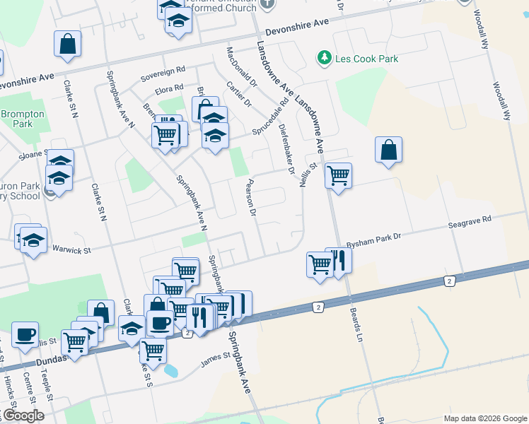 map of restaurants, bars, coffee shops, grocery stores, and more near 10 Knowles Drive in Woodstock