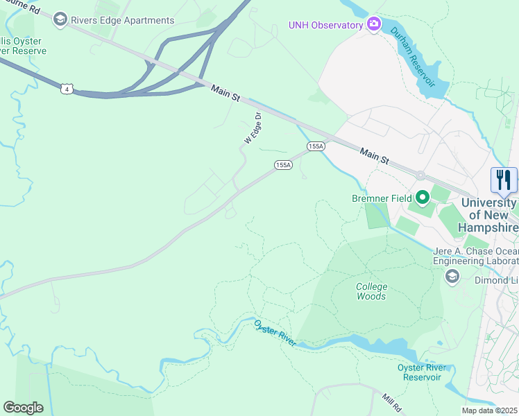 map of restaurants, bars, coffee shops, grocery stores, and more near 260 Mast Road in Durham