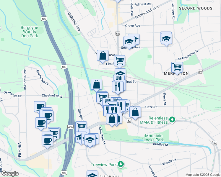 map of restaurants, bars, coffee shops, grocery stores, and more near in St. Catharines