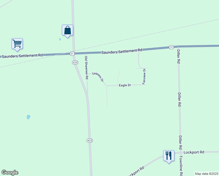 map of restaurants, bars, coffee shops, grocery stores, and more near 3844 Eagle Drive in Sanborn