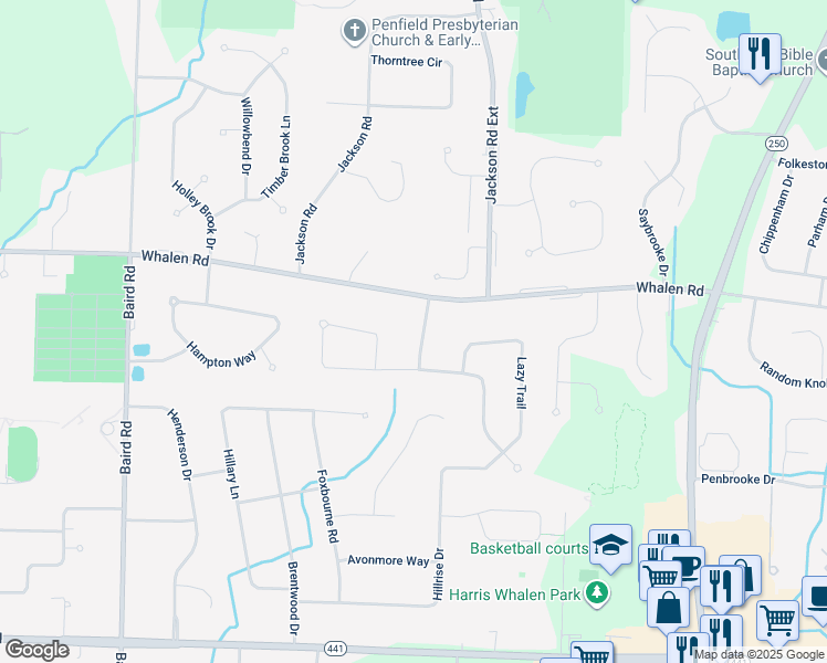 map of restaurants, bars, coffee shops, grocery stores, and more near 21 Summer Glen Drive in Penfield