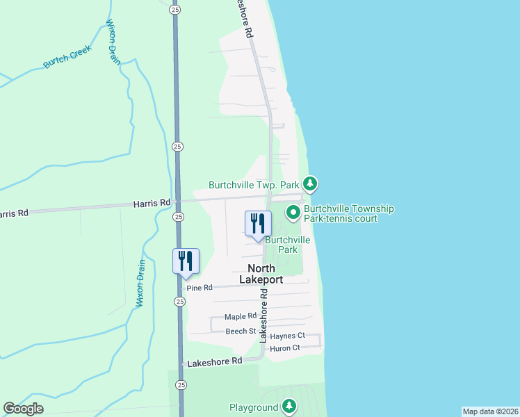 map of restaurants, bars, coffee shops, grocery stores, and more near 7983 Lakeshore Road in Township of Burtchville