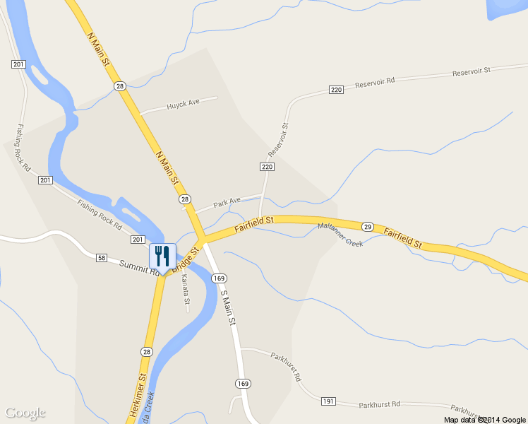 map of restaurants, bars, coffee shops, grocery stores, and more near 53 Fairfield Street in Middleville