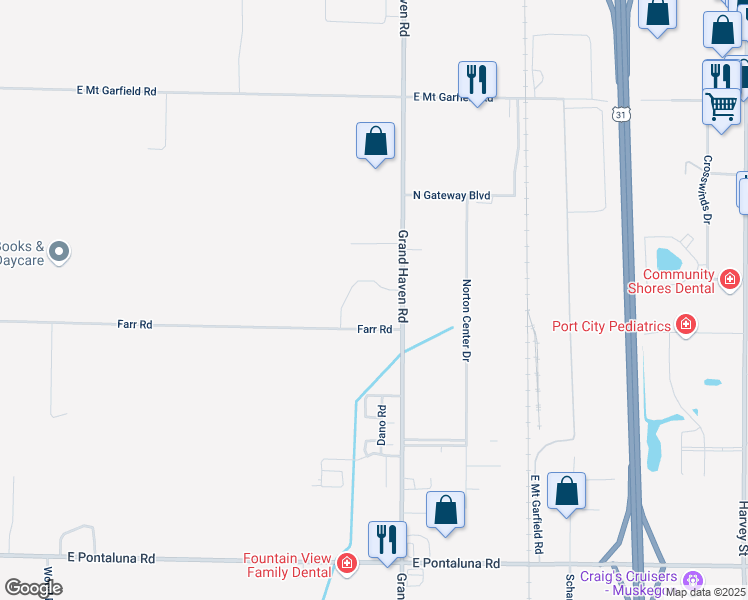 map of restaurants, bars, coffee shops, grocery stores, and more near 909 Hamptons Court in Norton Shores