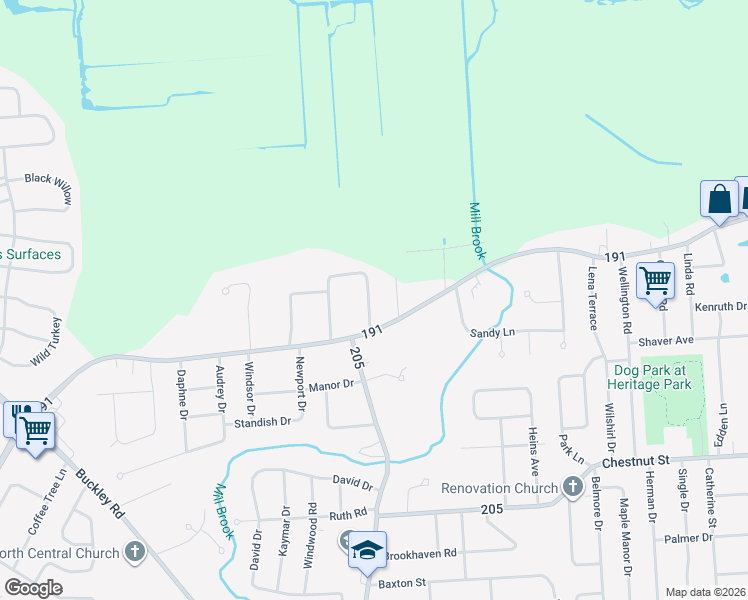 map of restaurants, bars, coffee shops, grocery stores, and more near 7682 Villa Maria in Syracuse