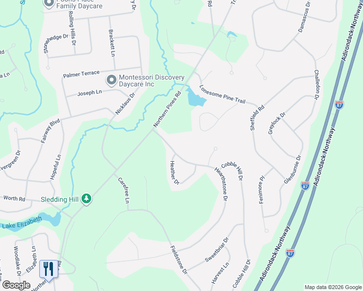map of restaurants, bars, coffee shops, grocery stores, and more near 11 Hearthstone Drive in Gansevoort