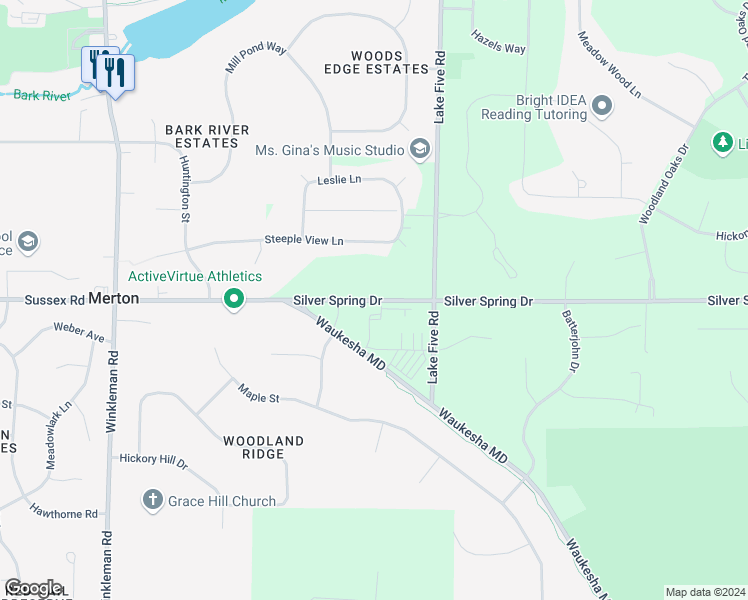 map of restaurants, bars, coffee shops, grocery stores, and more near in Merton