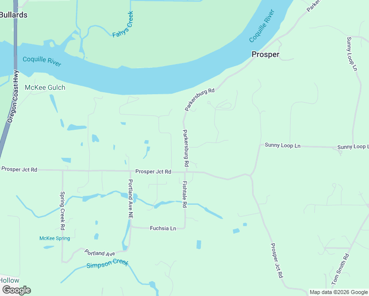 map of restaurants, bars, coffee shops, grocery stores, and more near 57543 Parkersburg Road in Bandon