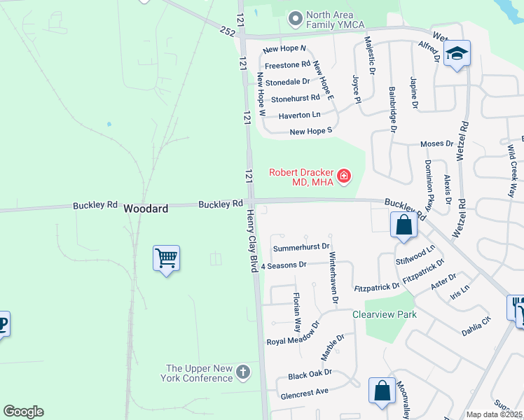 map of restaurants, bars, coffee shops, grocery stores, and more near 4744 Buckley Road in Liverpool