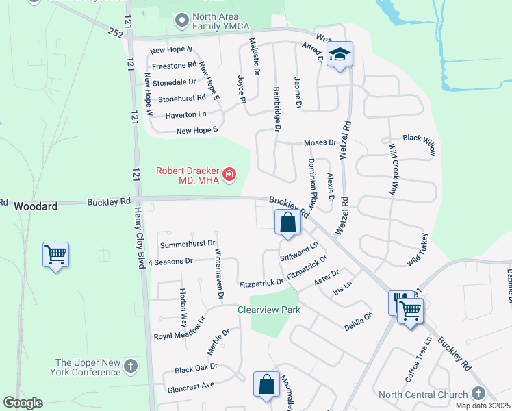 map of restaurants, bars, coffee shops, grocery stores, and more near 4863 Buckley Road in Liverpool