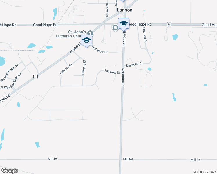 map of restaurants, bars, coffee shops, grocery stores, and more near W206N6814 Flora Drive in Menomonee Falls