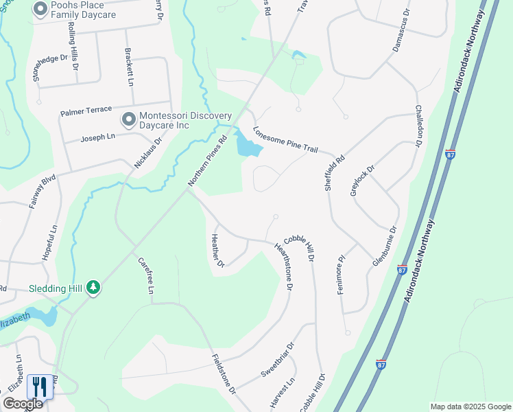 map of restaurants, bars, coffee shops, grocery stores, and more near 19 Jessica Trce in Gansevoort