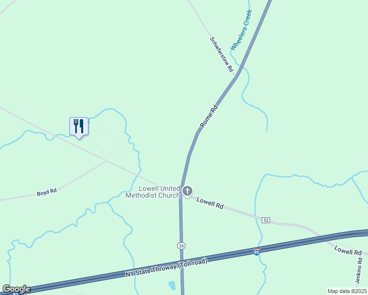 map of restaurants, bars, coffee shops, grocery stores, and more near 5781 New York 26 in Rome