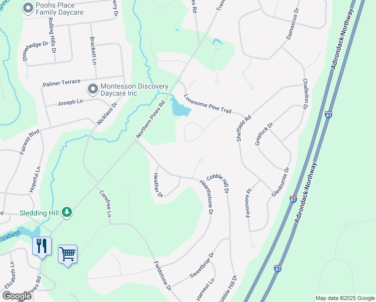 map of restaurants, bars, coffee shops, grocery stores, and more near 19 Jessica Trce in Gansevoort