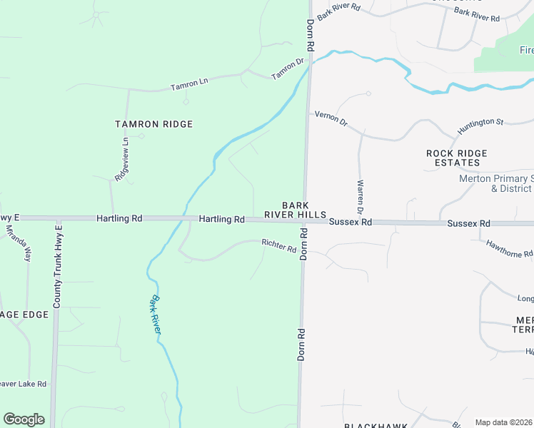 map of restaurants, bars, coffee shops, grocery stores, and more near N68W29376 Hartling Road in Hartland