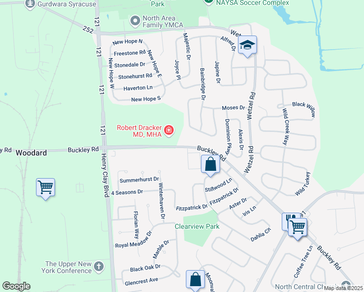 map of restaurants, bars, coffee shops, grocery stores, and more near 4863-4869 Buckley Road in Liverpool