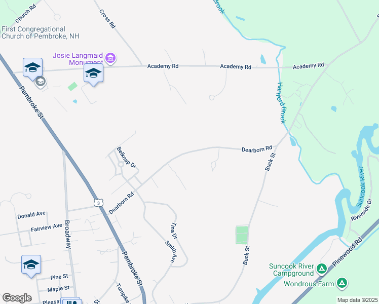 map of restaurants, bars, coffee shops, grocery stores, and more near 306 Dearborn Road in Suncook