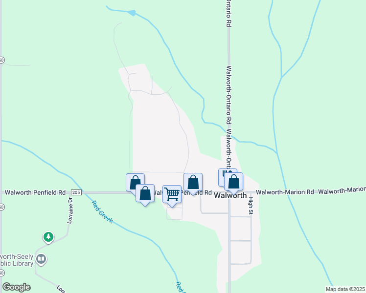 map of restaurants, bars, coffee shops, grocery stores, and more near 3793 Teresa Drive in Walworth