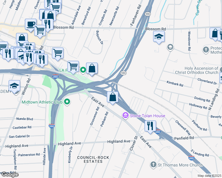 map of restaurants, bars, coffee shops, grocery stores, and more near in Brighton