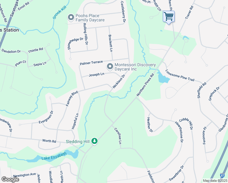 map of restaurants, bars, coffee shops, grocery stores, and more near 5 Nicklaus Drive in Gansevoort