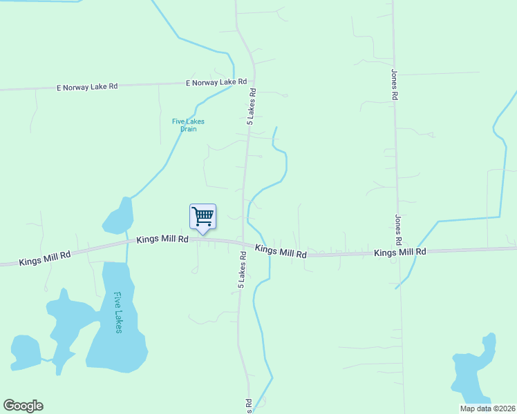 map of restaurants, bars, coffee shops, grocery stores, and more near 3816 5 Lakes Road in North Branch