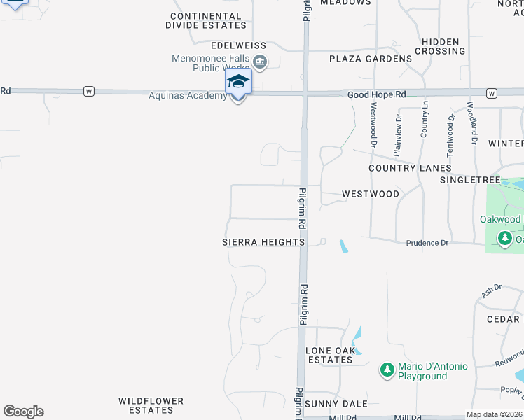 map of restaurants, bars, coffee shops, grocery stores, and more near N68W15796 Kathrn Avenue in Menomonee Falls