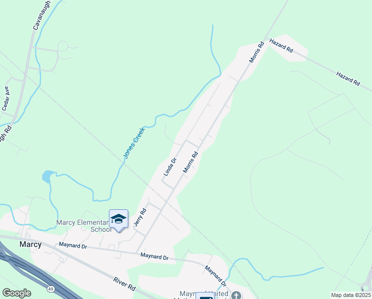 map of restaurants, bars, coffee shops, grocery stores, and more near 5790 Linda Drive in Marcy