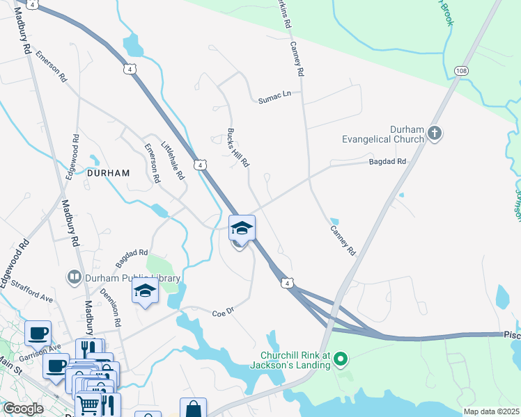 map of restaurants, bars, coffee shops, grocery stores, and more near 2 Nobel K Peterson Drive in Durham