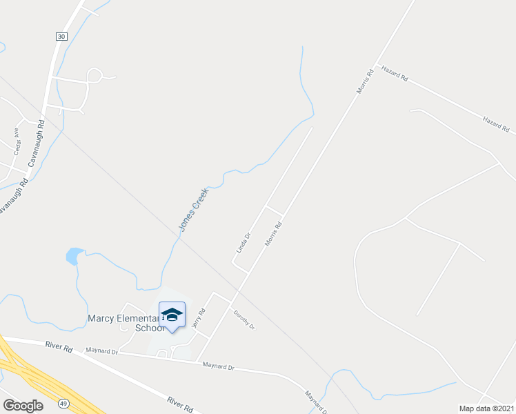 map of restaurants, bars, coffee shops, grocery stores, and more near 5797 Linda Drive in Marcy