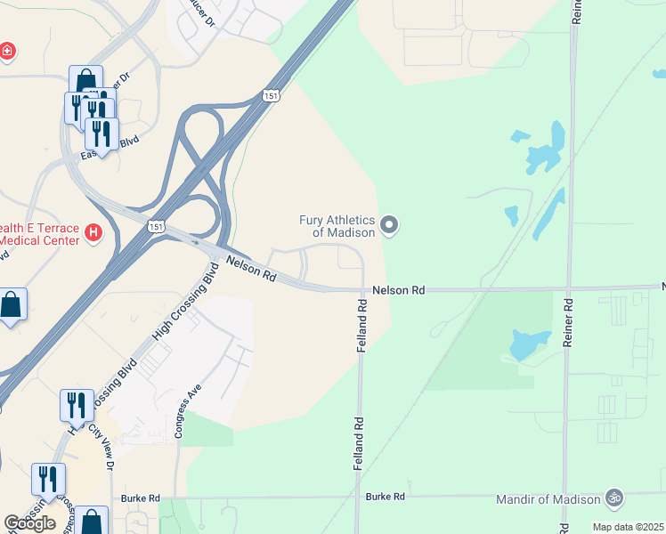 map of restaurants, bars, coffee shops, grocery stores, and more near 5831 Lupine Lane in Madison