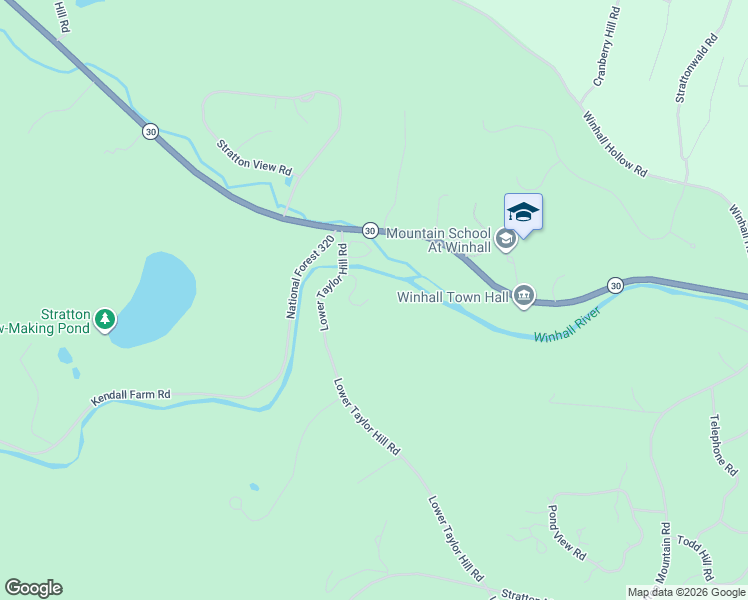 map of restaurants, bars, coffee shops, grocery stores, and more near 9 Lower Taylor Hill Road in Winhall