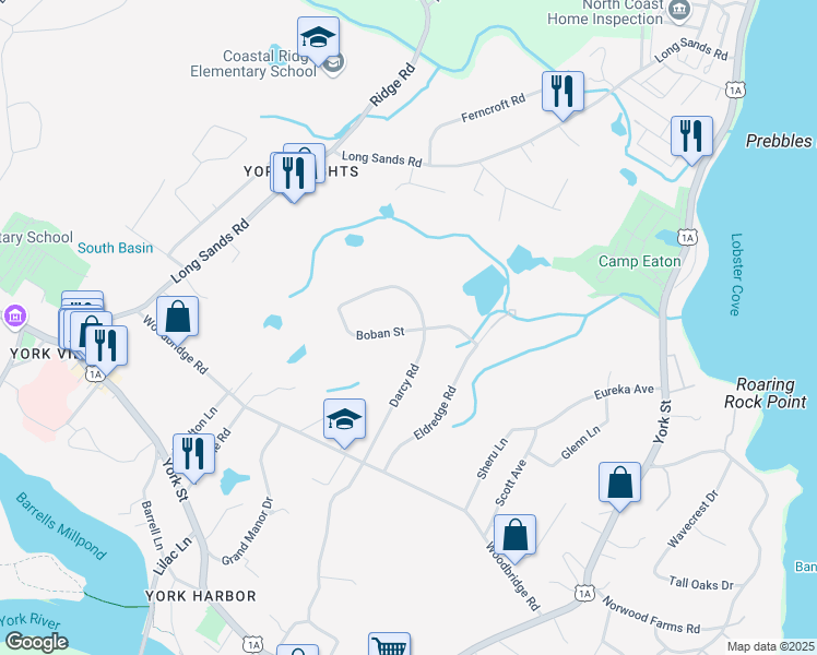 map of restaurants, bars, coffee shops, grocery stores, and more near 23 Boban Street in York