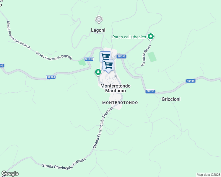 map of restaurants, bars, coffee shops, grocery stores, and more near 444 Viale Giuseppe Garibaldi in Monterotondo Marittimo