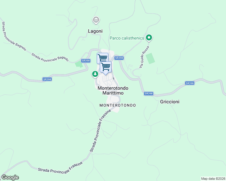 map of restaurants, bars, coffee shops, grocery stores, and more near 444 Viale Giuseppe Garibaldi in Monterotondo Marittimo