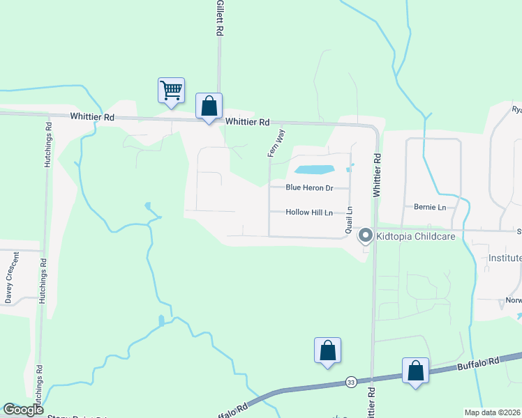 map of restaurants, bars, coffee shops, grocery stores, and more near 3 Fern Way in Monroe County