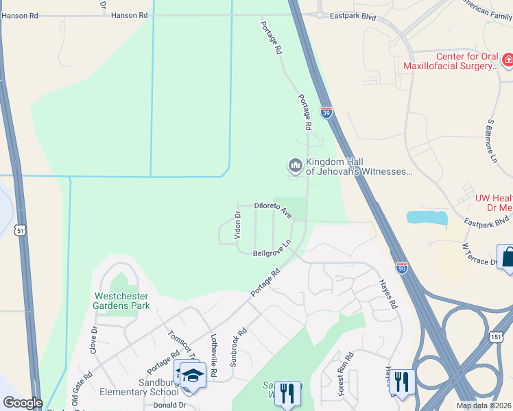 map of restaurants, bars, coffee shops, grocery stores, and more near 4141 Grayhawk Trail in Madison