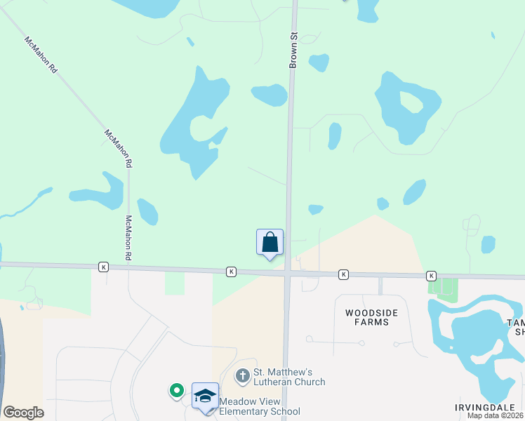 map of restaurants, bars, coffee shops, grocery stores, and more near W360N6895 Brown Street in Oconomowoc