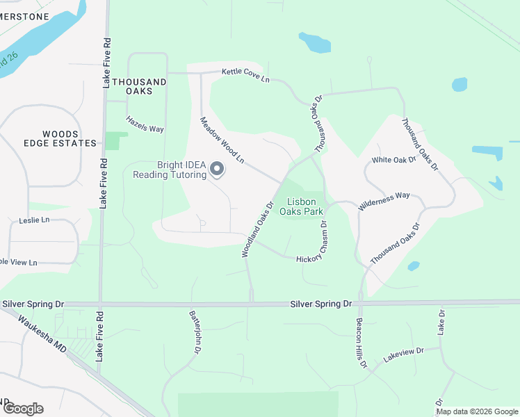 map of restaurants, bars, coffee shops, grocery stores, and more near W269N7055 Woodland Oaks Drive in Sussex