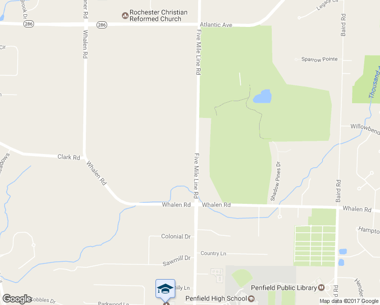 map of restaurants, bars, coffee shops, grocery stores, and more near 1887 Five Mile Line Road in Penfield