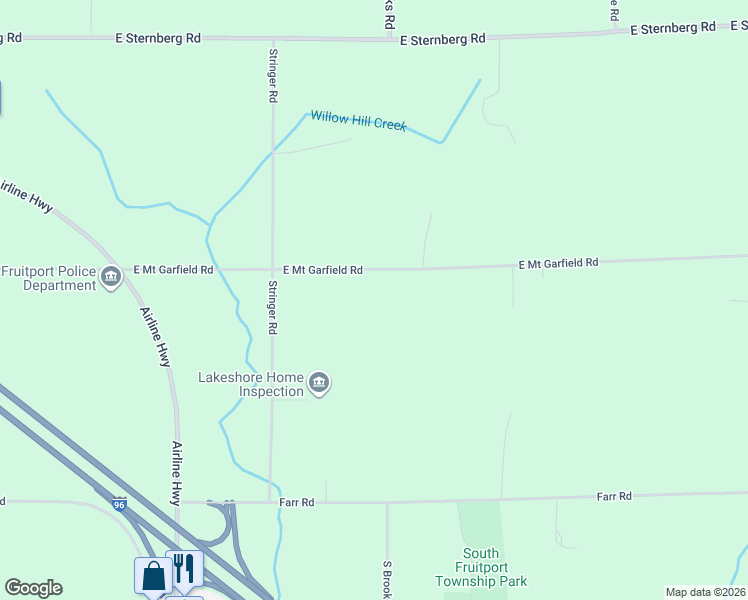 map of restaurants, bars, coffee shops, grocery stores, and more near 3959 East Mount Garfield Road in Fruitport