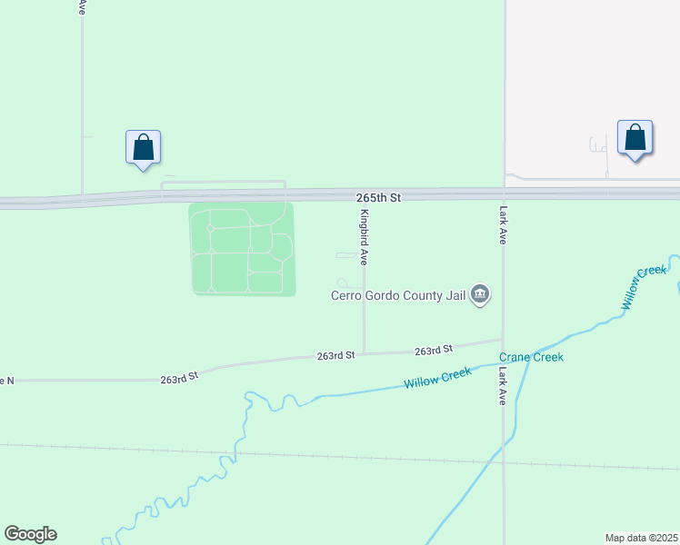 map of restaurants, bars, coffee shops, grocery stores, and more near 17396 Kingbird Avenue in Mason City