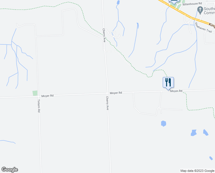 map of restaurants, bars, coffee shops, grocery stores, and more near Cherry Avenue in Lincoln