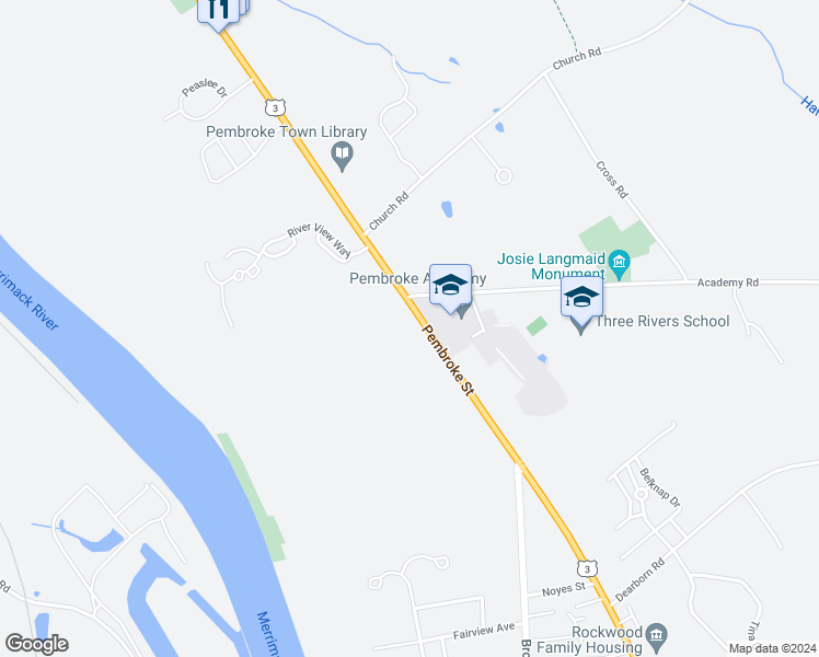 map of restaurants, bars, coffee shops, grocery stores, and more near 272 Pembroke Street in Pembroke